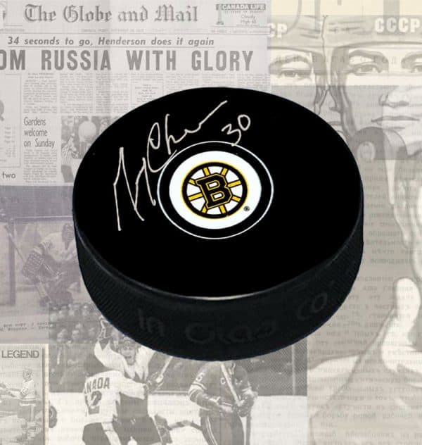 Gerry Cheevers Boston Bruins Autographed Puck