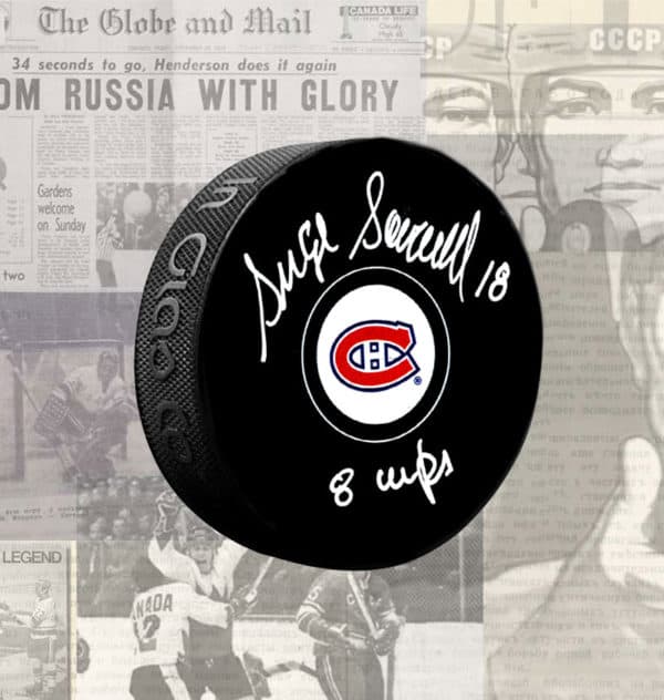 Serge Savard Montreal Canadiens Autographed Puck