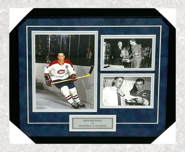 Jean Beliveau Montreal Canadiens Unsigned Collage 11x14 Framed