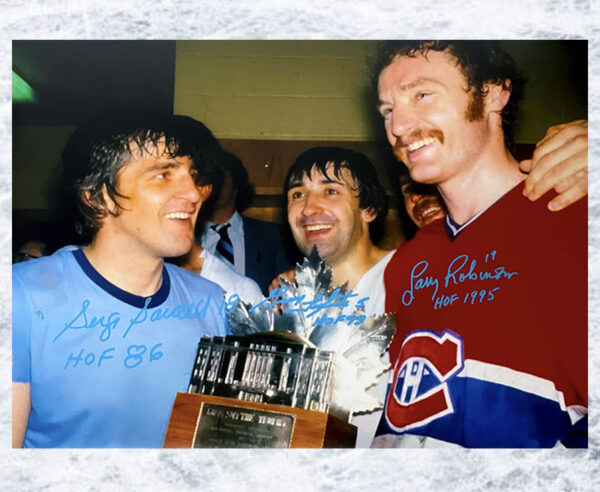 Serge Savard, Larry Robinson, Guy Lapointe "Big Three" Triple Autographed 11x14