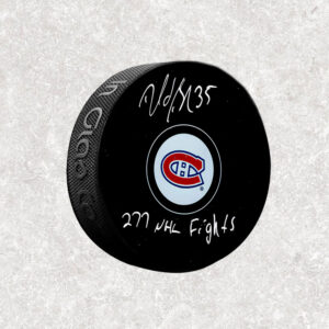 Donald Brashear Montreal Canadiens Autographed Puck