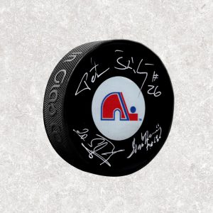 Peter Stastny, Anton Stastny & Marian Stastny Quebec Nordiques Autographed Puck