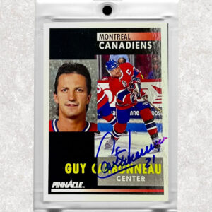 Guy Carbonneau Montreal Canadiens 1991-92 Pinnacle #130 Autographed Card