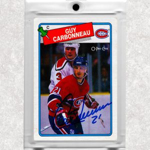 Guy Carbonneau Montreal Canadiens 1988-89 O-Pee-Chee #203 Autographed Card