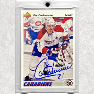Guy Carbonneau Montreal Canadiens 1991-92 Upper Deck #265 Autographed Card