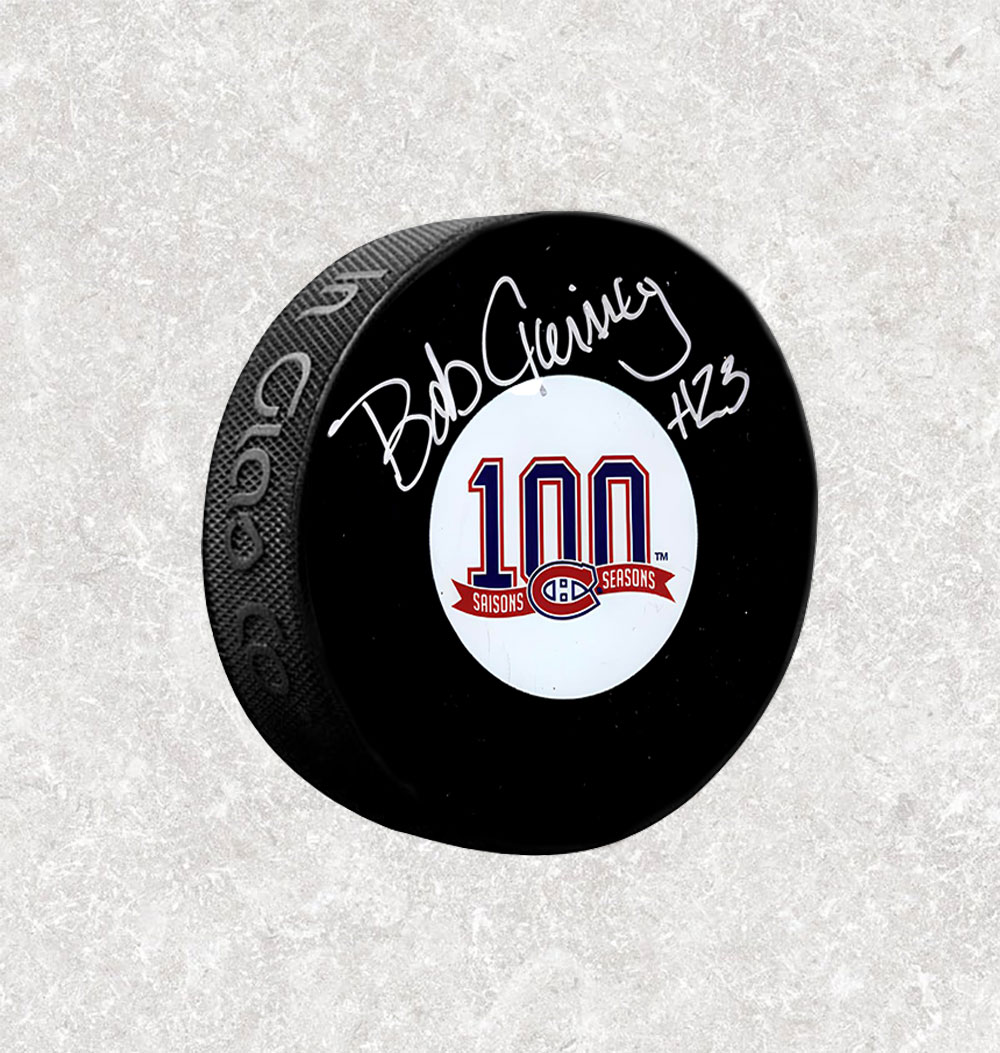 Bob Gainey Montreal Canadiens 100 Years Anniversary Autographed Puck