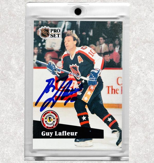 Guy Lafleur All Stars Game 1991 Pro Set Autographed Card