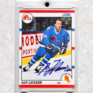 Guy Lafleur Quebec Nordiques Score Autographed Card