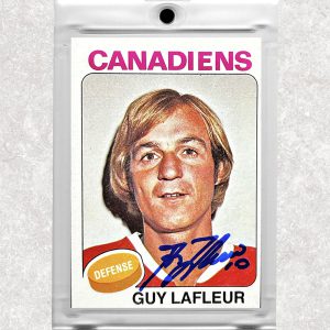 Guy Lafleur Montreal Canadiens 1975-76 Topps #126 Autographed Card
