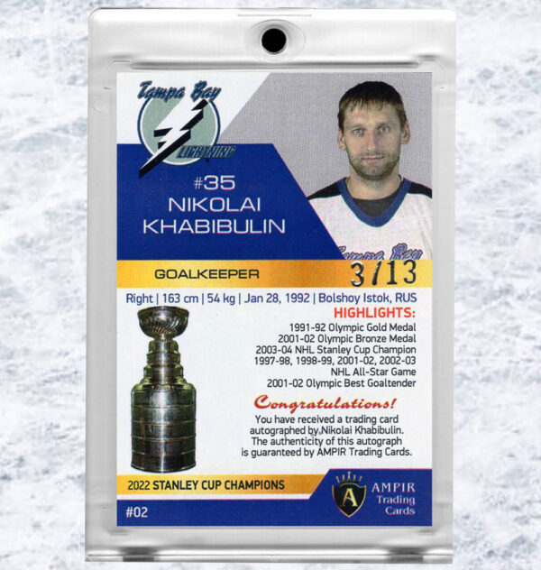 Nikolai Khabibulin Tampa Bay Lightning Autographed Card - Image 2