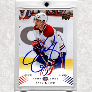 Saku Koivu Montreal Canadiens 2008-09 UD Centennial #167 Autographed Card