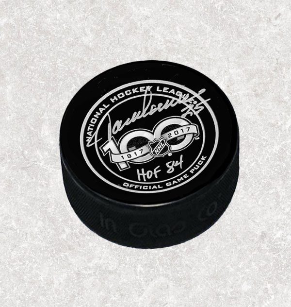 Jacques Lemaire NHL 100 Years Anniversary Autographed Puck