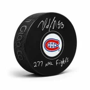 Donald Brashear Montreal Canadiens Autographed Puck