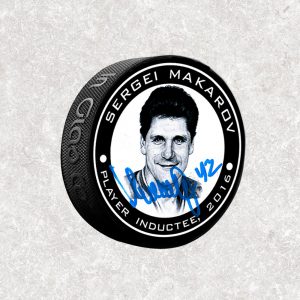 Sergei Makarov HHOF Induction Autographed Puck