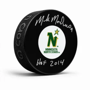 Mike Modano Minnesota North Stars Autographed Puck