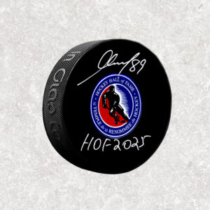 Alexander Mogilny HHOF Autographed Puck