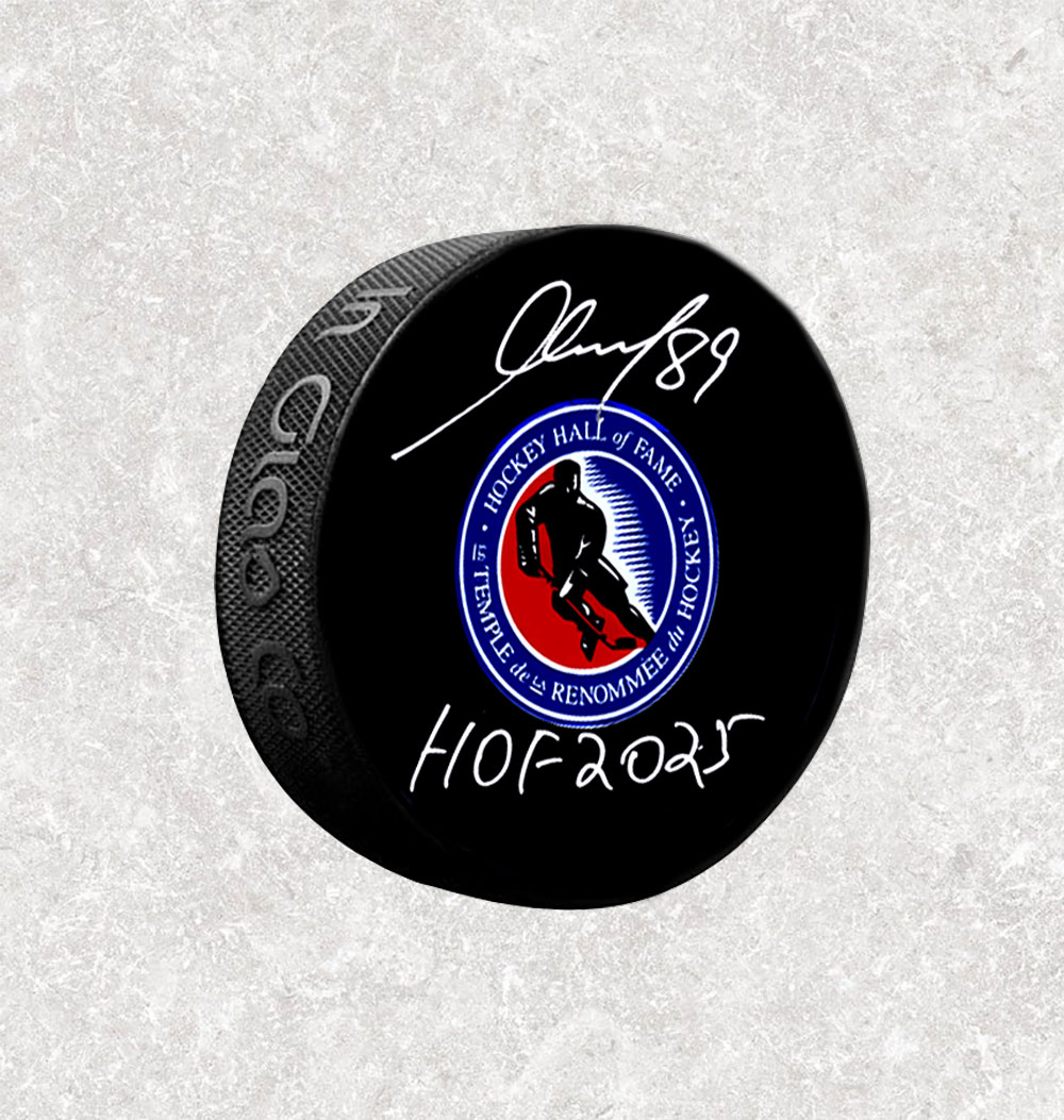 Alexander Mogilny HHOF Autographed Puck