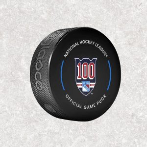 Pierre Larouche Pre-Order New York Rangers 100th Anniversary Official Game Autographed Puck