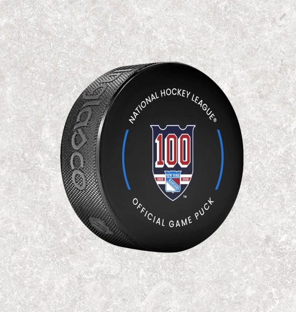 Pierre Larouche Pre-Order New York Rangers 100th Anniversary Official Game Autographed Puck