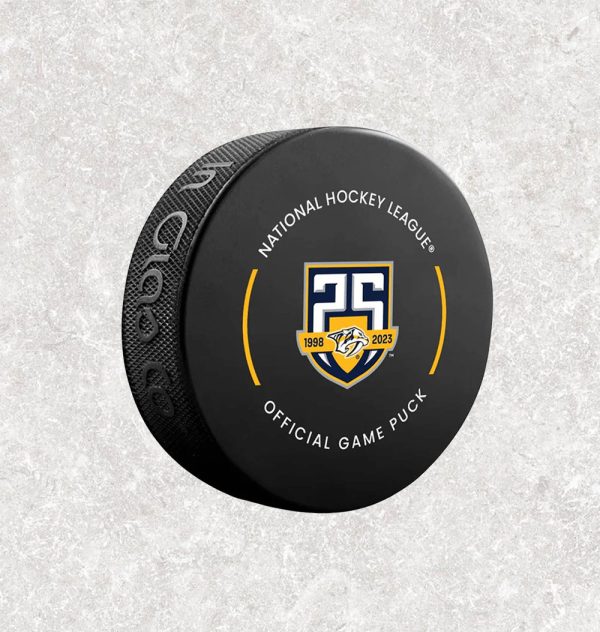 Filip Forsberg Pre-Order Nashville Predators 25th Anniversary Official Game Autographed Puck