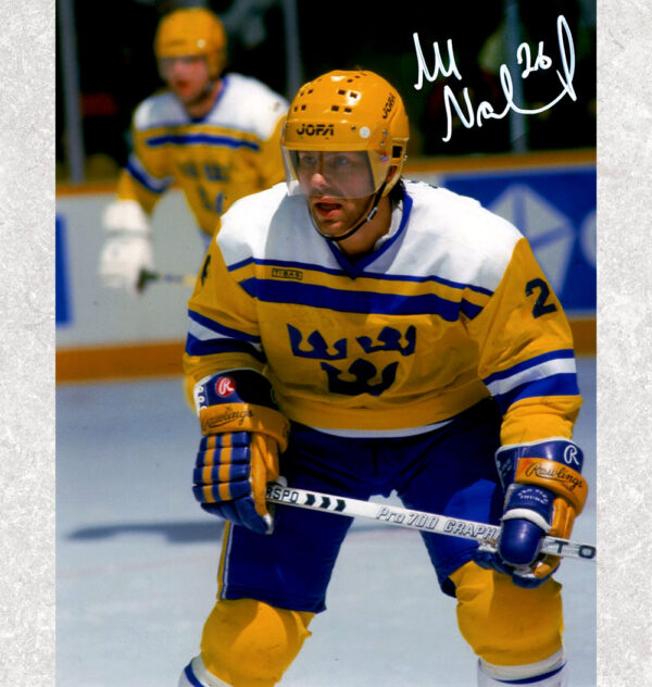 Mats Naslund Team Sweden Autographed 8x10