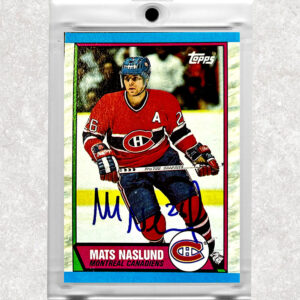 Mats Naslund Montreal Canadiens 1989-90 Topps #118 Autographed Card