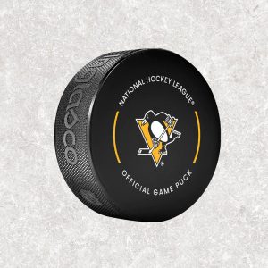 Pierre Larouche Pre-Order Pittsburgh Penguins Official Game Autographed Puck