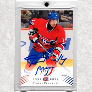 Tomas Plekanec Montreal Canadiens 2008-09 Upper Deck Centennial Autographed Card