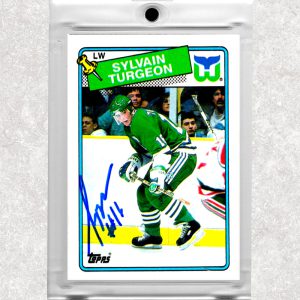 Sylvain Turgeon Hartford Whalers 1988-89 Topps #24 Autographed Card