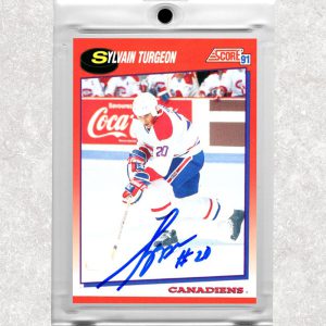 Sylvain Turgeon Montreal Canadiens 1991-92 Score Canadian Bilingual #208 Autographed Card