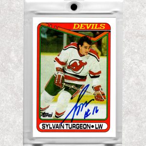 Sylvain Turgeon New Jersey Devils 1990-91 Topps #73 Autographed Card