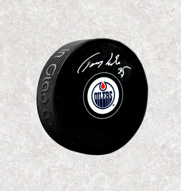 Tommy Salo Edmonton Oilers Autographed Puck