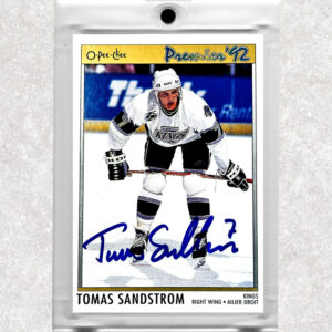 Tomas Sandstrom Los Angeles Kings 1991-92 OPC Premier #82 O-Pee-Chee Autographed Card