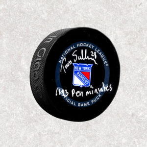 Tomas Sandstrom New York Rangers  Official Game Autographed Puck