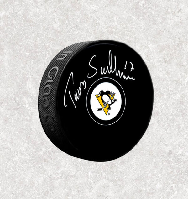 Tomas Sandstrom Pittsburgh Penguins Autographed Puck