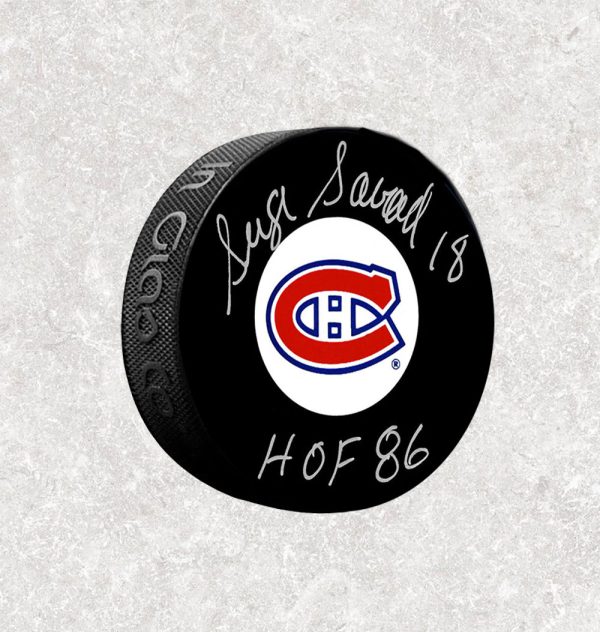 Serge Savard Montreal Canadiens Autographed Puck