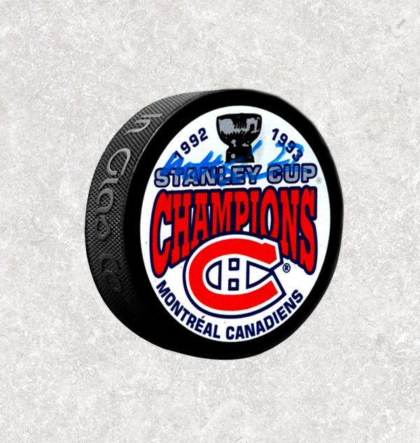 Mathieu Schneider Montreal Canadiens 1993 Stanley Cup Autographed Puck