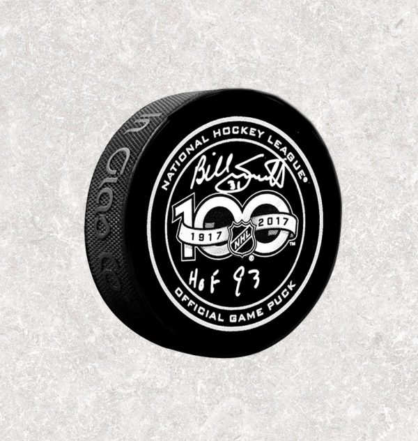 Billy Smith NHL 100 Years Anniversary Autographed Puck