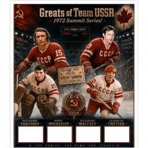 Tretiak, Yakushev, Maltsev, Mikhailov Pre-Order Team USSR Multi Autographed 8x10
